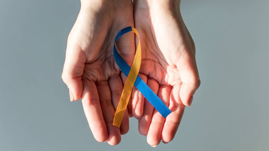 Down SYndrome Awareness Hands Ribbon